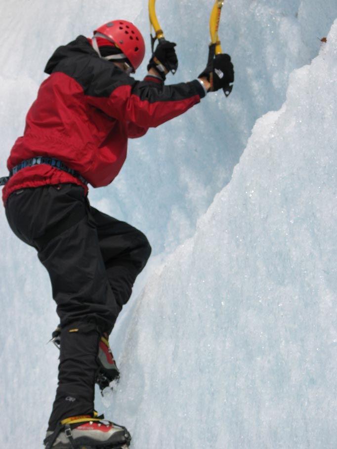 climbing glacier